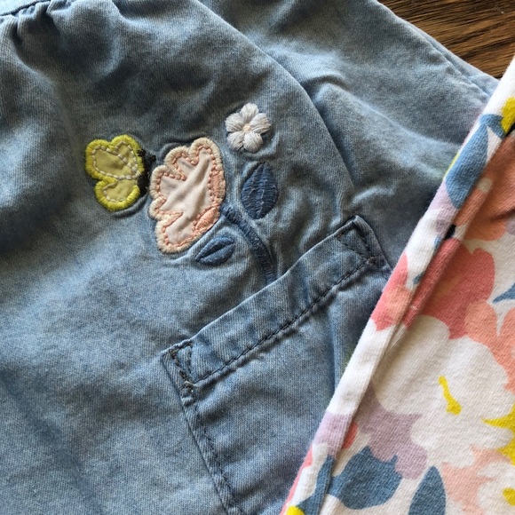 ⭐️ Carter’s 2-piece Girl’s Chambray and Floral Leggings set - Picture 3 of 4